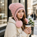 Damenmütze mit Ohrenklappen für Spaziergänge im Winter