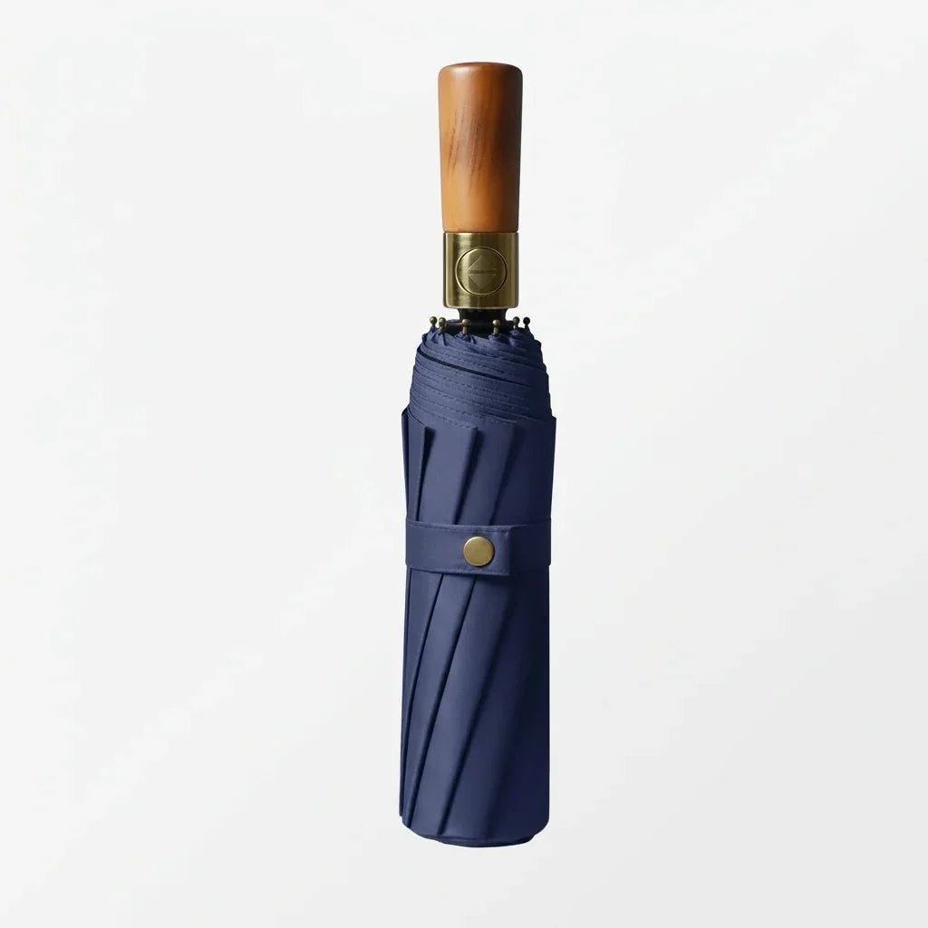 Kompakter Reglivo Taschenschirm mit elegantem Holzgriff