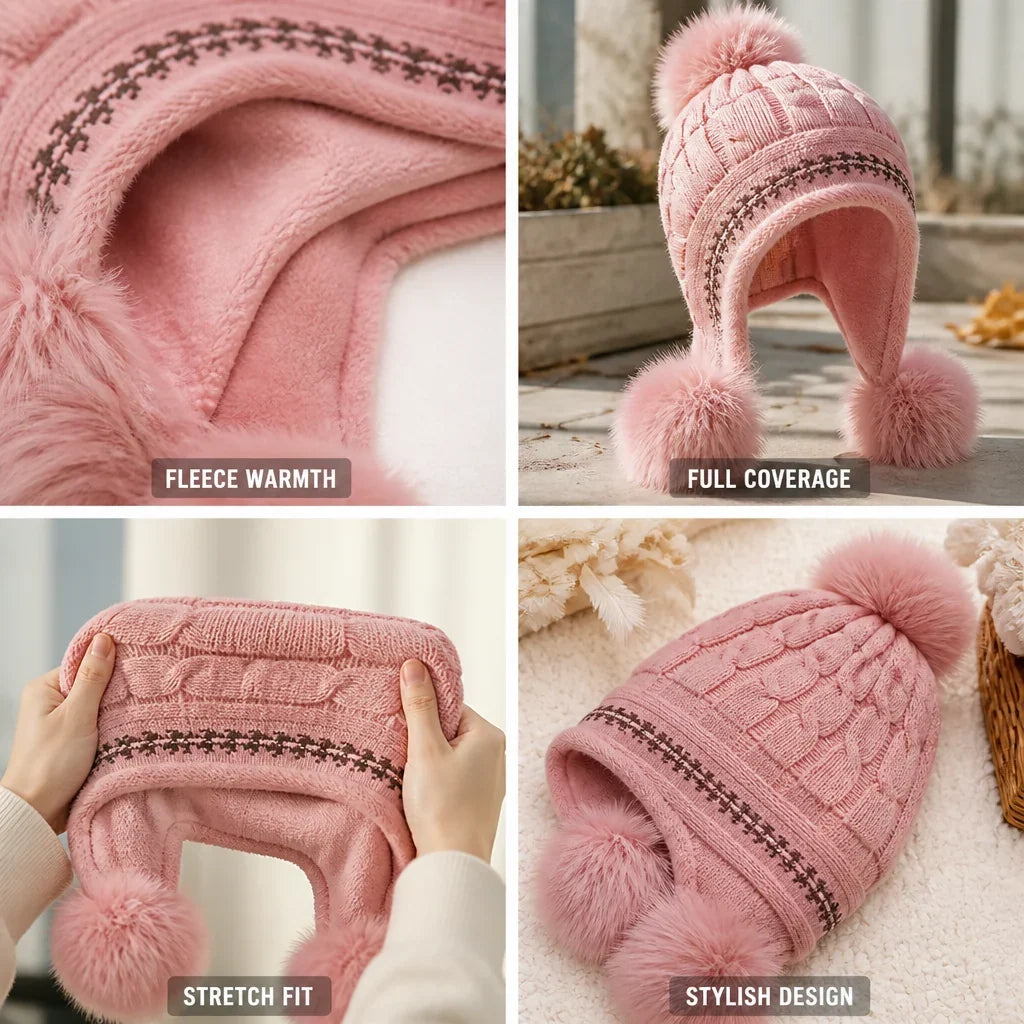 Beanie-Bommel als dekoratives Detail der Wintermütze