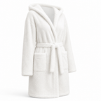 Kuscheliger Damen-Bademantel mit Kapuze aus weichem Fleece