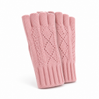 Fingerlose gestrickte Handschuhe von Wärmivo an beiden Händen