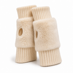 Fingerlose Wärmivo Handschuhe mit gefütterten Strickfleece-Bündchen