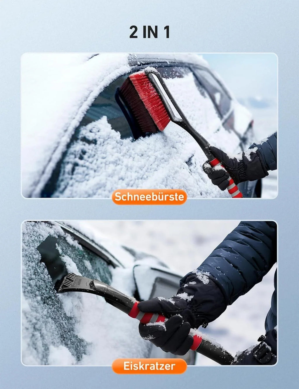 Eiskratzer mit handlichem Griff für vereiste Autoscheiben