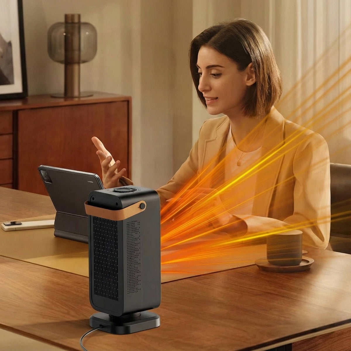 Thermivo Keramik-Heizlüfter mit kompakter Form für schnelle Wärme