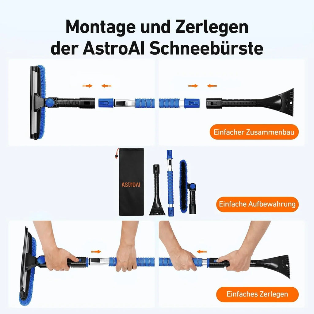 Kompakter Auto-Eiskratzer mit Schneebürste für verschneite und vereiste Fahrzeuge