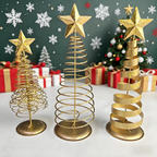 Mini-Weihnachtsbaum aus Draht mit Stern als kompakte festliche Tischdekoration