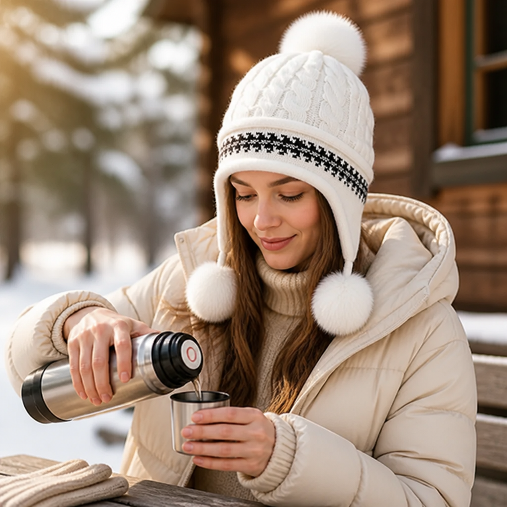 Beanie für Damen mit schützenden Ohrenklappen