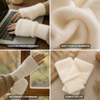 Hand mit fingerlosem Handschuh und freien Fingerspitzen