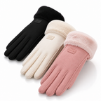 Nahaufnahme des weichen Fleece-Futters der Winterhandschuhe