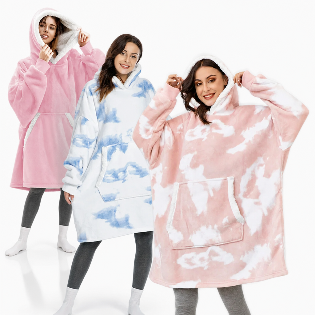 Detailansicht des flauschigen Mikrofaser-Flanells am Kuschelvora Hoodie