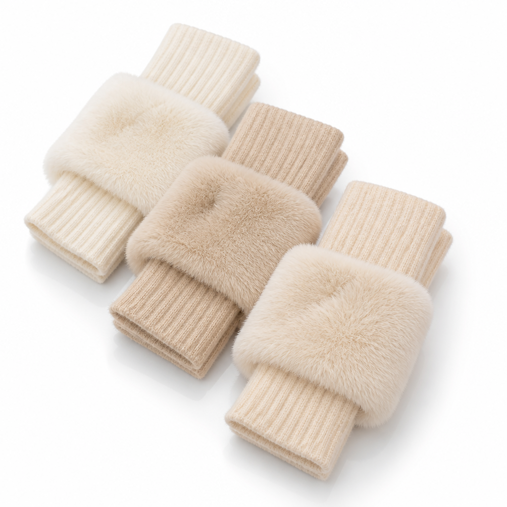 Fingerlose Handschuhe beim Bedienen eines Touchscreens
