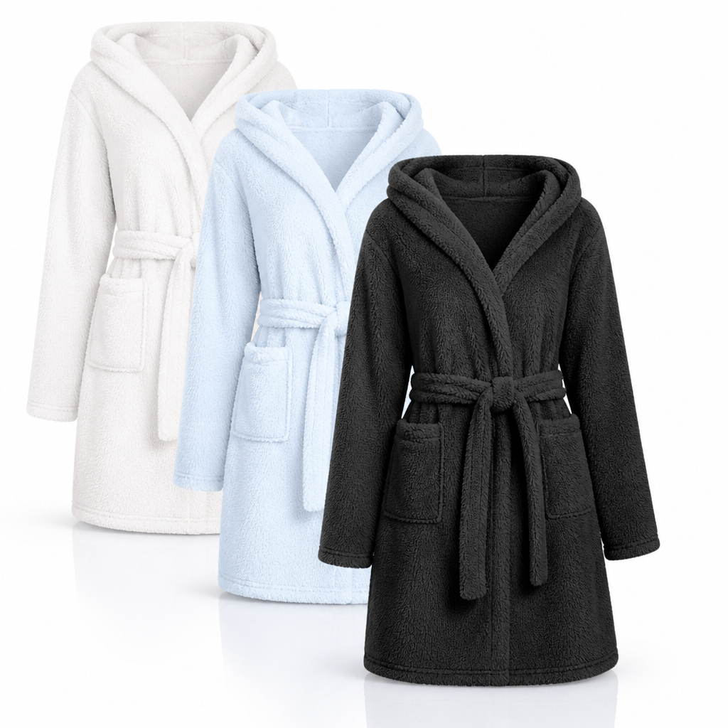 Weicher Fleece-Bademantel mit praktischer Kapuze