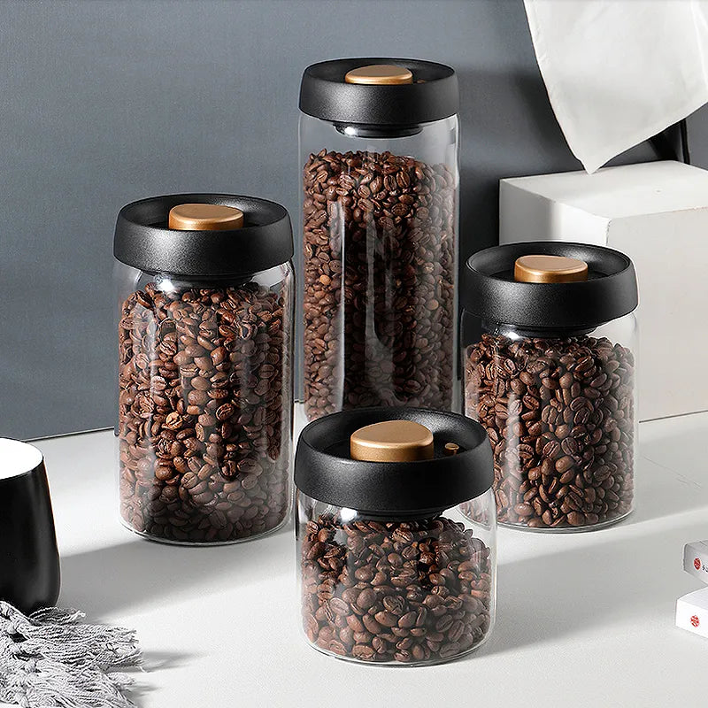 Bohnenklar Glasbehälter zur luftdichten Aufbewahrung von Kaffeebohnen