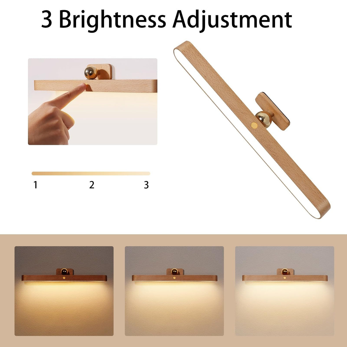 Detailansicht der handgefertigten Buchenholz-Wandlampe